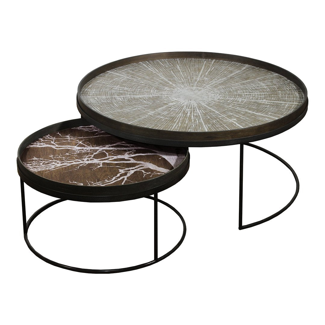 Round Tray Coffee Table Set