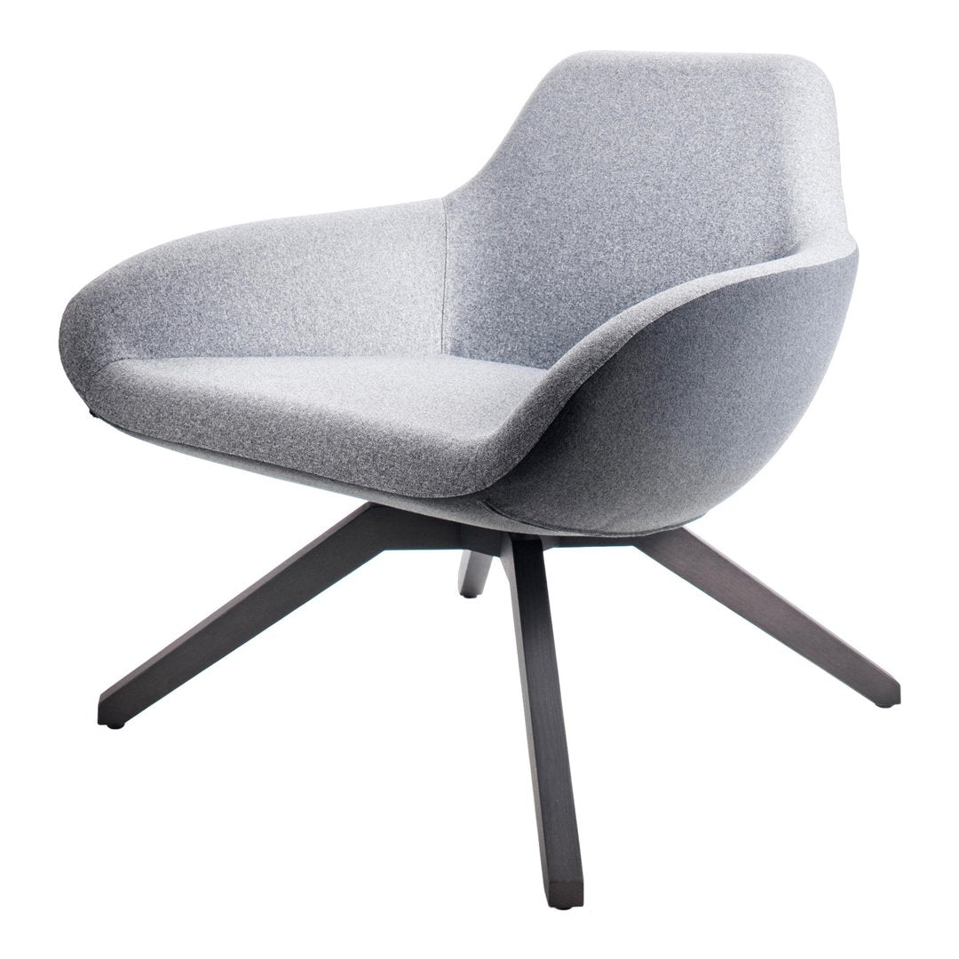 X Big Lounge Armchair - Wood Base