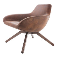 X Big Lounge Armchair - Wood Base