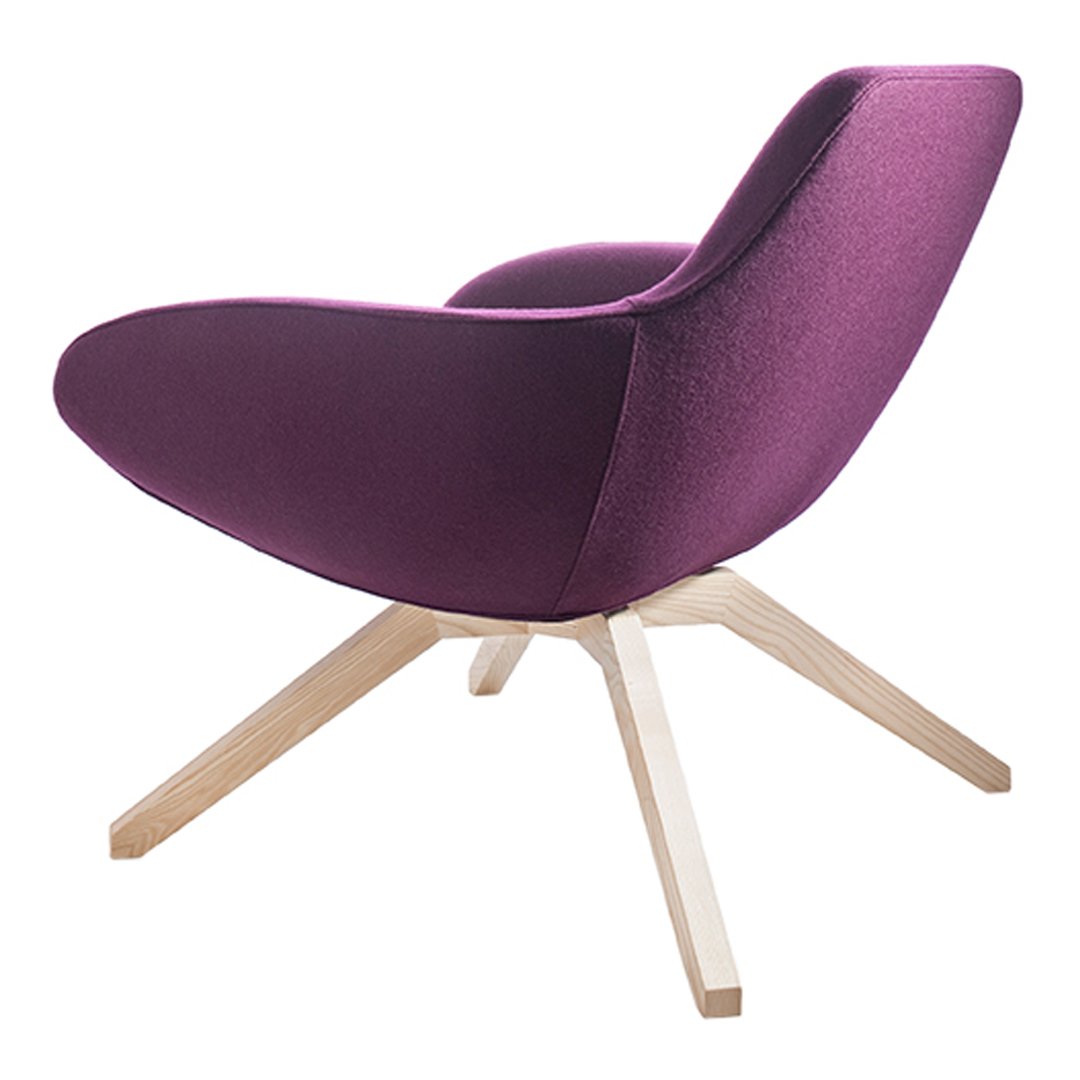X Big Lounge Armchair - Wood Base