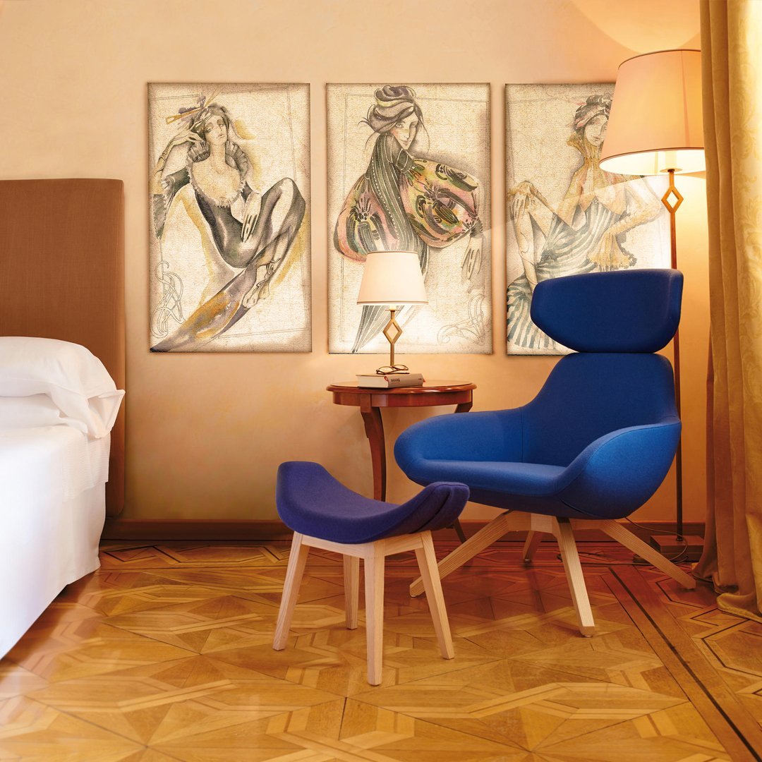 X 2Big Lounge Armchair w/ Headrest - Wood Base