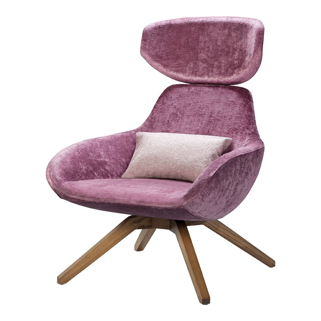 X 2Big Lounge Armchair w/ Headrest - Wood Base