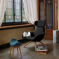 X 2Big Lounge Armchair w/ Headrest - Wood Base