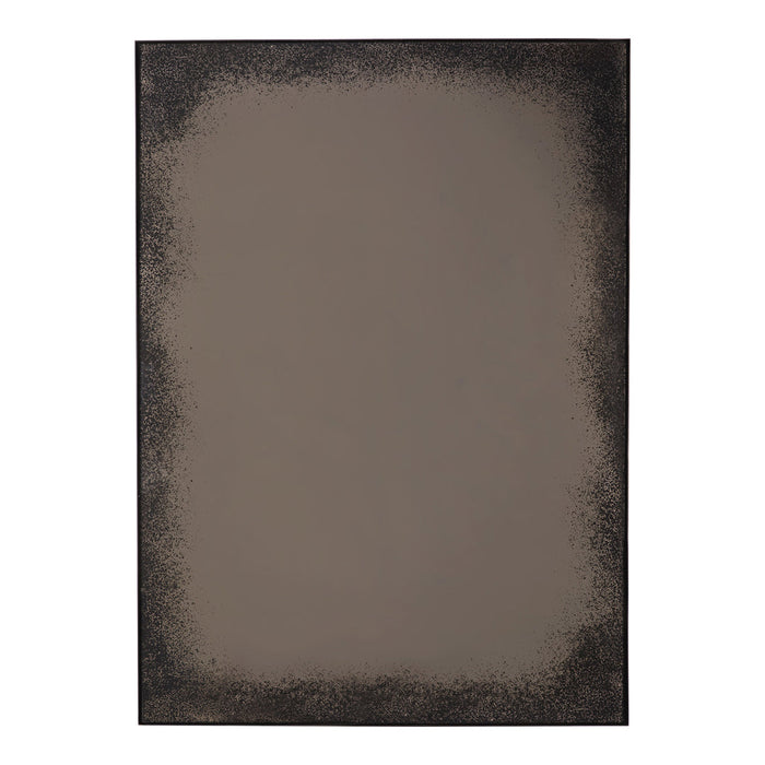 Framed artwork featuring a soft gray background with a dark, textured border, ideal for modern home decor.