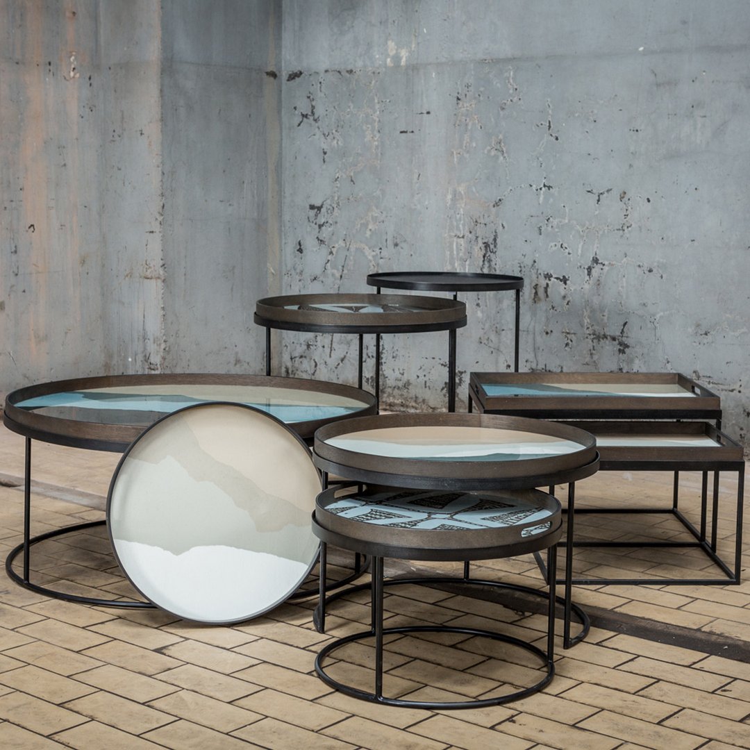 Round Tray Coffee Table Set