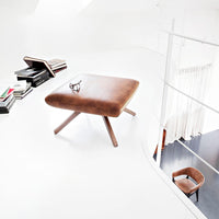 X Pouf - Wood Base - Upholstered