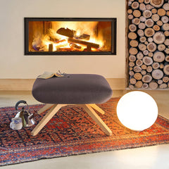 X Pouf - Wood Base - Upholstered