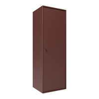 Solid brown storage cabinet with a sleek, minimalist design and smooth matte finish. Perfect for any space.