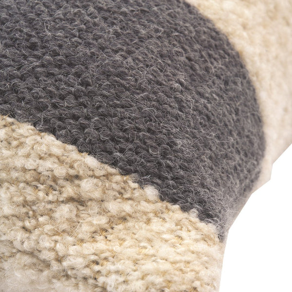 Beige and gray striped textured fabric with a cozy, woven pattern. Ideal for stylish home décor.