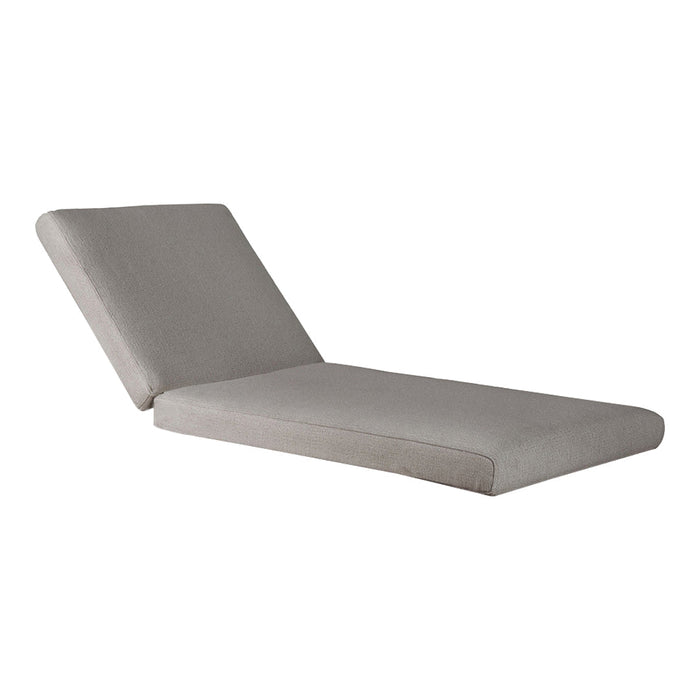 Light gray chaise lounge with a smooth, modern design, featuring a sleek, minimalist aesthetic.