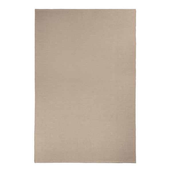 Beige rectangle rug with a smooth, solid texture, perfect for neutral-themed decor.