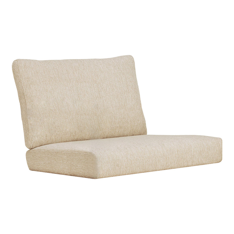 Light beige patio cushion with a subtle textured pattern, perfect for outdoor seating.
