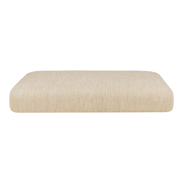 Beige textured cushion with subtle linear patterns, perfect for enhancing home decor.