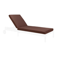Brown lounge chair cushion with a sleek, solid color design, ideal for outdoor relaxation.
