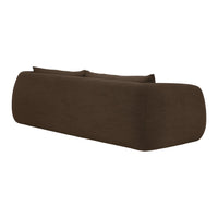 Brown textured sofa with a smooth, modern design, perfect for contemporary interior decor.
