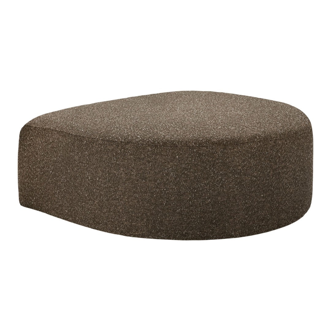 Brown textured cushion in a smooth, organic shape, perfect for modern decor.