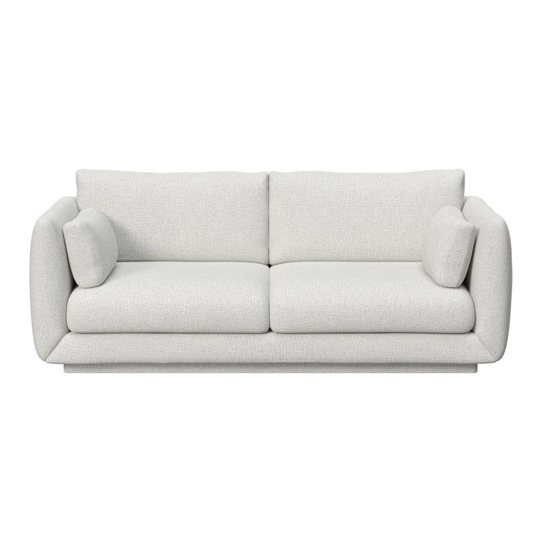 Light gray modern sofa with plush cushions, featuring a sleek, minimalist design and no distinct patterns.