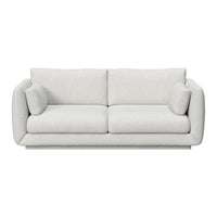 Light gray modern sofa with plush cushions, featuring a sleek, minimalist design and no distinct patterns.