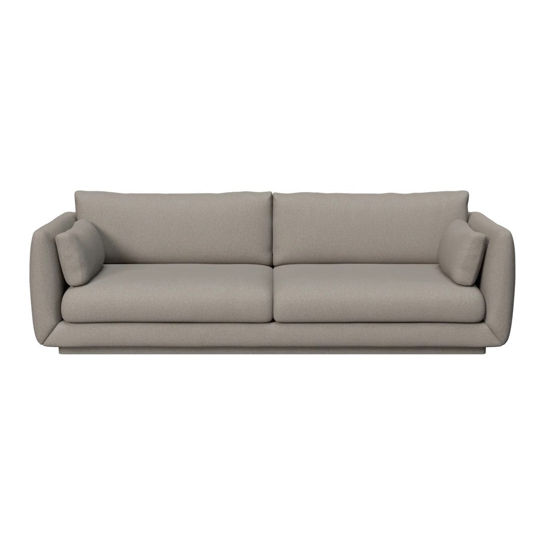Light gray modern sofa with smooth upholstery and clean lines. Perfect for contemporary living spaces.