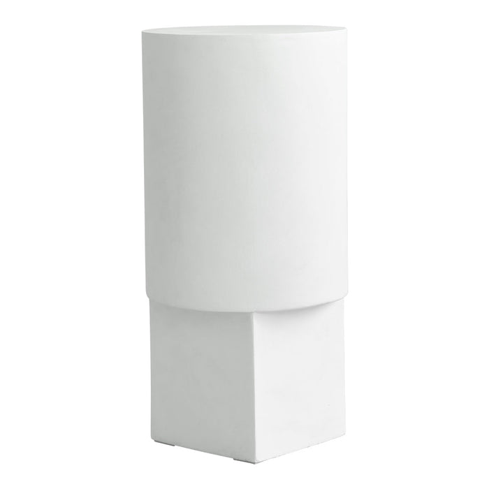 Sleek white ceramic planter with a minimalist cylindrical design and smooth matte finish. Ideal for modern decor.