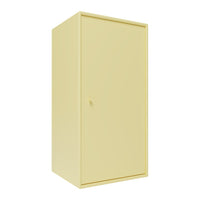 Yellow cabinet with a sleek, solid finish and minimalist design, perfect for modern decor.