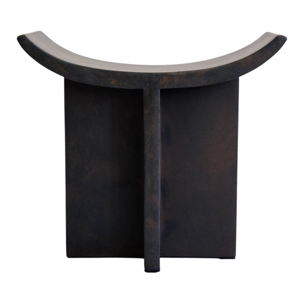 Stylish black stool with a smooth curved top and matte finish, ideal for modern decor.