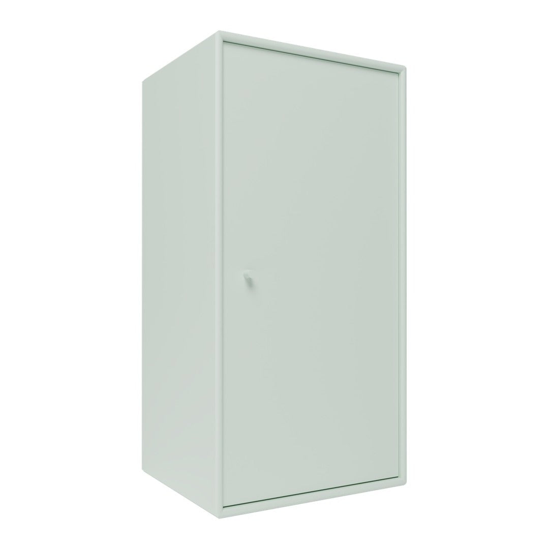 Light green metal cabinet with a sleek, minimal design and smooth finish. Ideal for modern storage solutions.