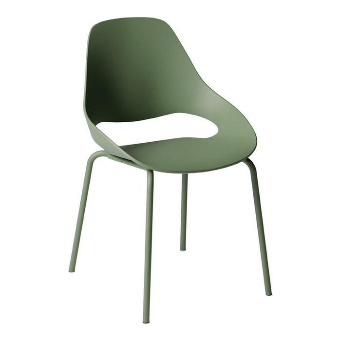 Sleek green chair with modern design and cut-out details, perfect for contemporary décor.
