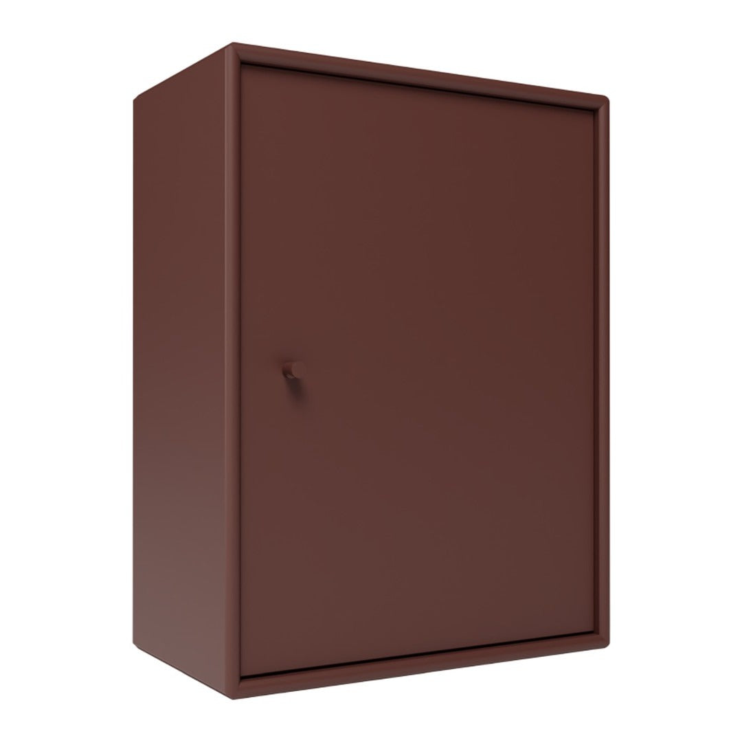 Solid brown storage cabinet with a sleek, minimalistic design and no visible patterns. Perfect for modern interiors.