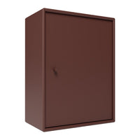 Solid brown storage cabinet with a sleek, minimalistic design and no visible patterns. Perfect for modern interiors.