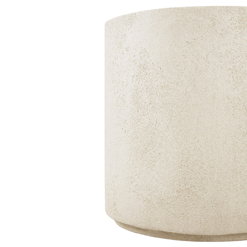 Beige textured cylindrical planter with a smooth finish, perfect for adding a minimalist touch to any decor.