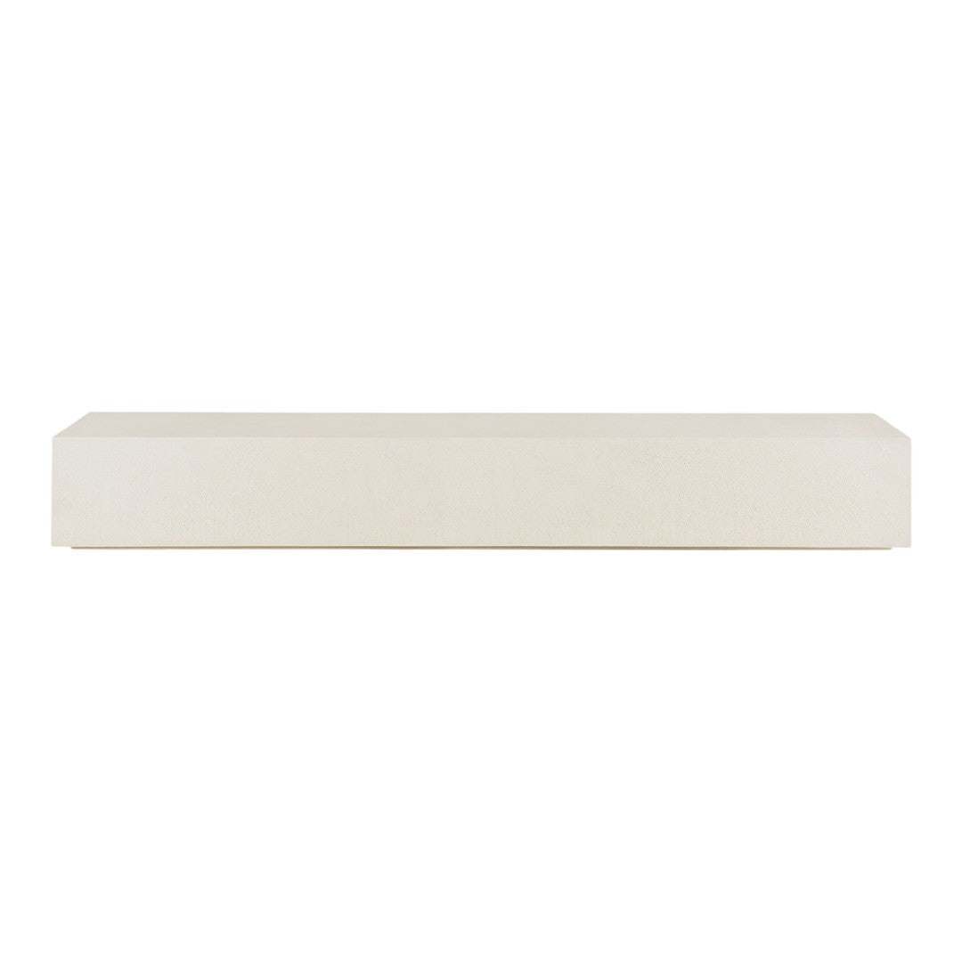 Beige rectangular shelf with a smooth, solid finish, perfect for minimalistic decor.