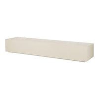 Light beige rectangular bench with a smooth, minimalist design and no visible patterns. Ideal for modern interiors.