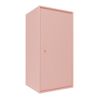 Pink cabinet with a smooth, sleek finish and minimalist design. Ideal for modern decor.