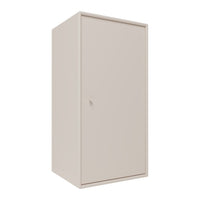 Light beige cabinet with a smooth, solid surface and minimalistic design, perfect for modern decor.