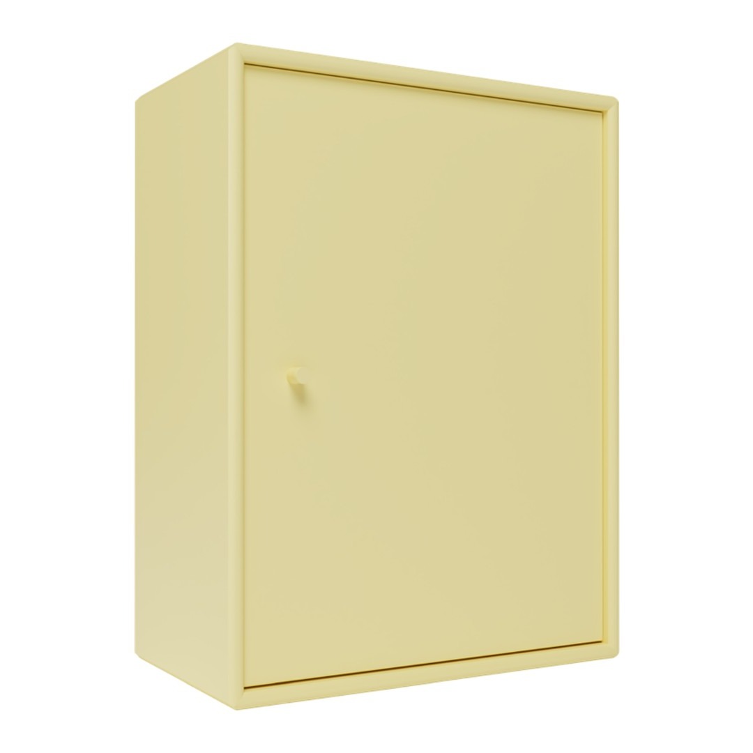 Sleek, solid yellow cabinet with a minimalist design and a smooth finish for modern interiors.