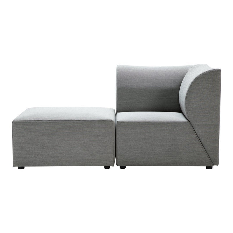Gray modular sofa with a smooth texture and sleek, contemporary design. Ideal for modern living spaces.