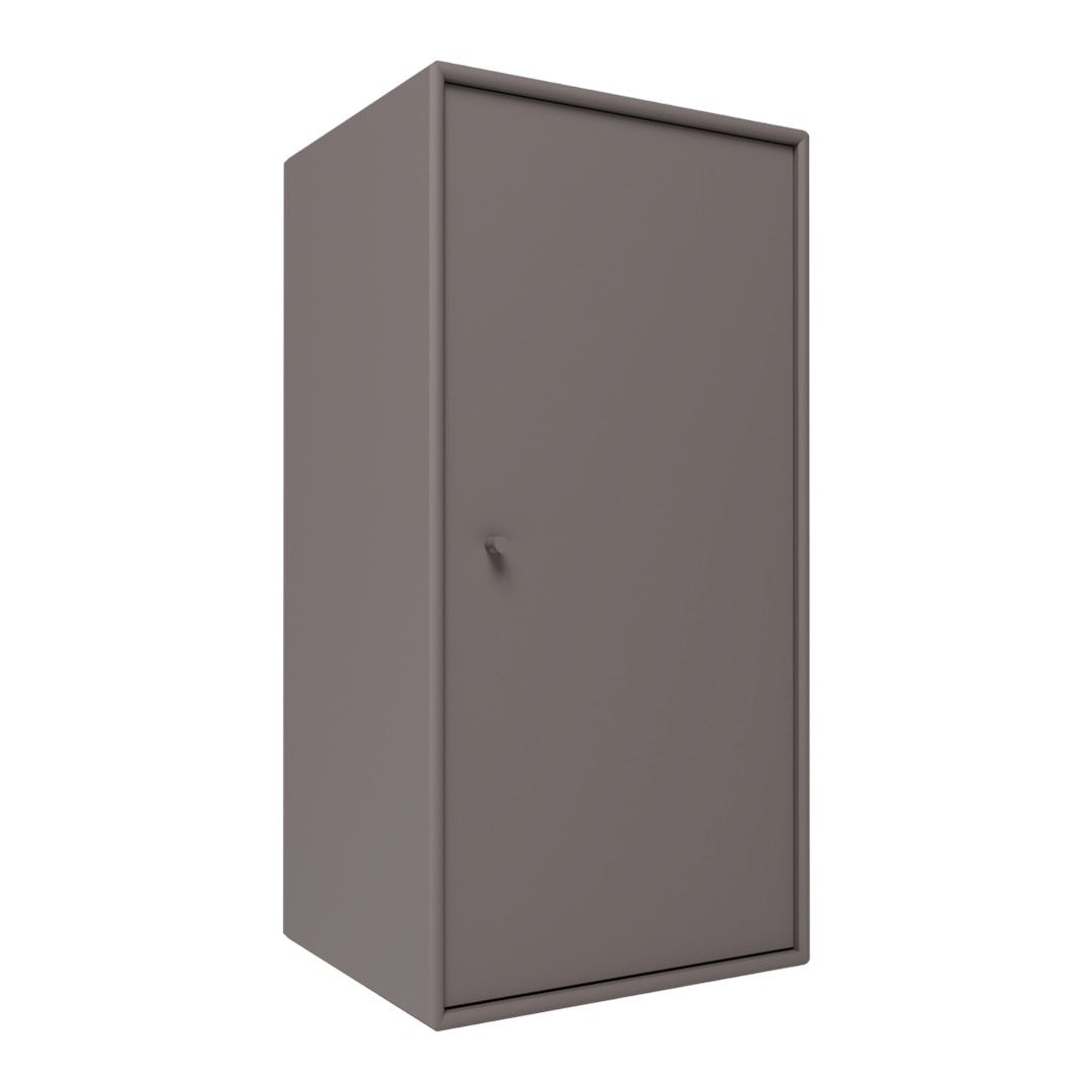 Solid taupe cabinet with a smooth finish and sleek design, perfect for minimalist interiors.