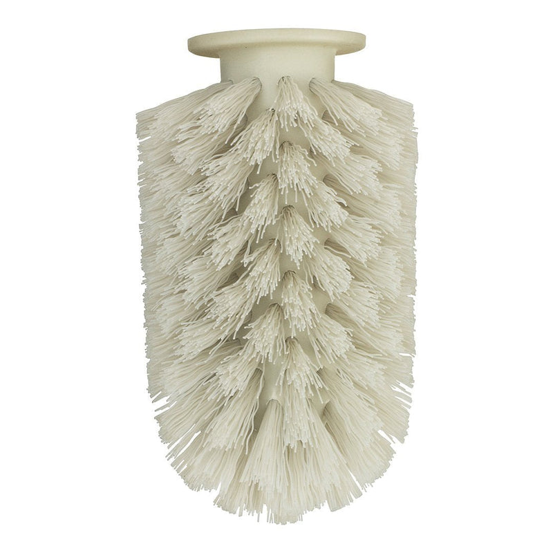 "White cleaning brush with a textured bristle pattern for effective dusting and scrubbing."