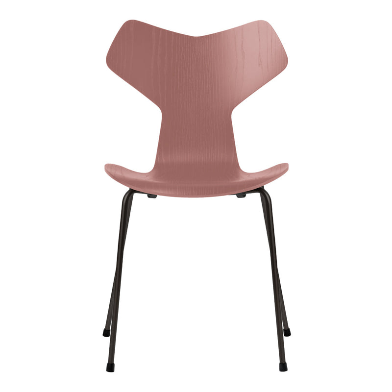 "Modern pink wooden chair with a sleek design and black metal legs, perfect for stylish interiors."