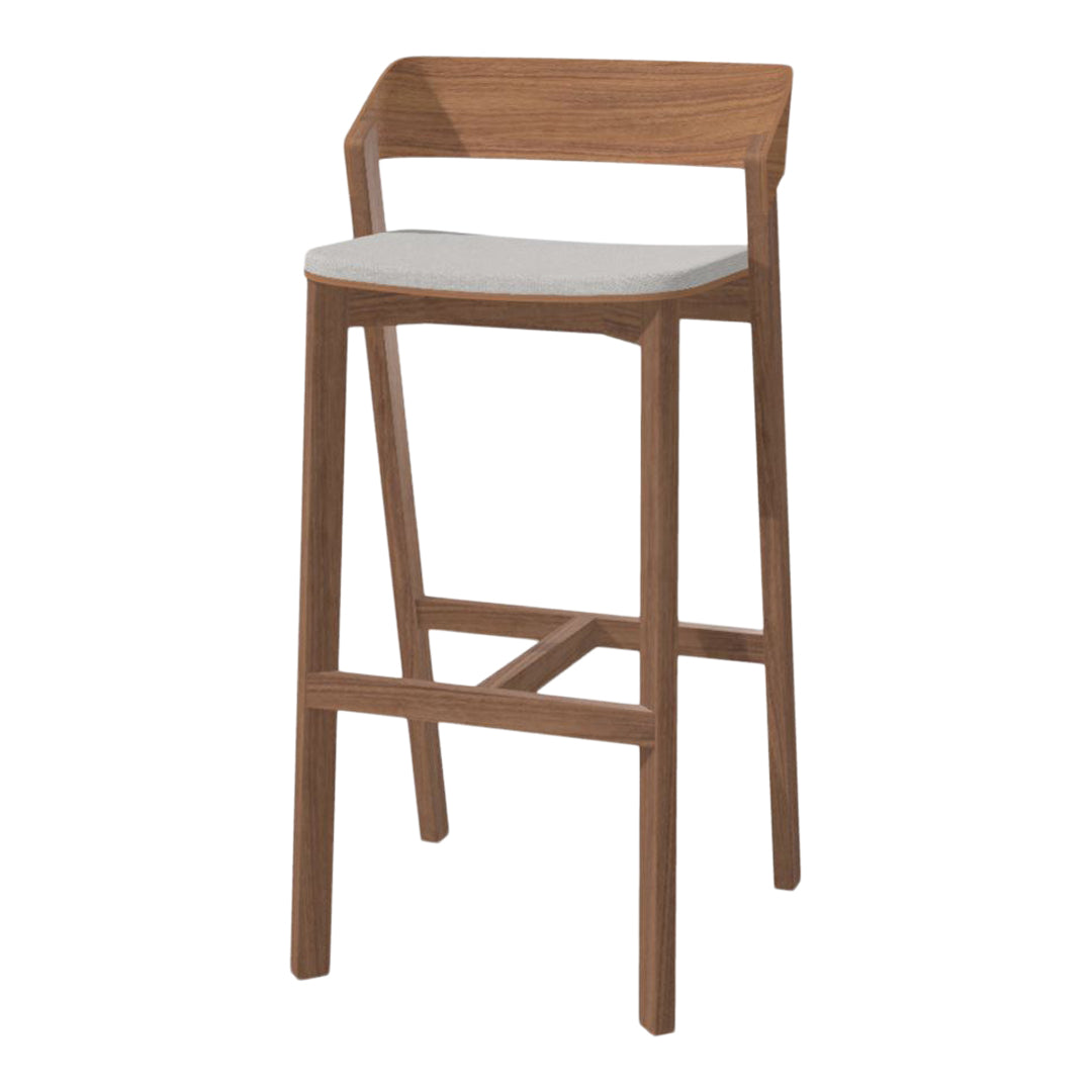 Merano Counter Stool - Seat Upholstered - Walnut Frame