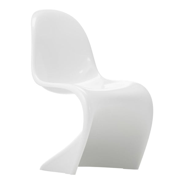 Sleek white chair with a smooth, modern design and seamless curves, perfect for contemporary decor.