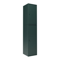 Tall, sleek cabinet in deep green finish with a smooth, solid pattern. Ideal for modern storage solutions.