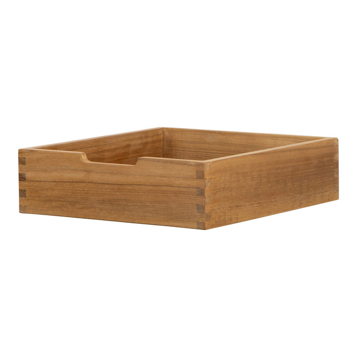 Natural bamboo storage box with a smooth finish and warm brown tones, featuring simple, minimalist design.