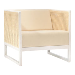Casablanca Lounge Armchair 683 - Cane & Seat Upholstered - Oak Pigment Frame