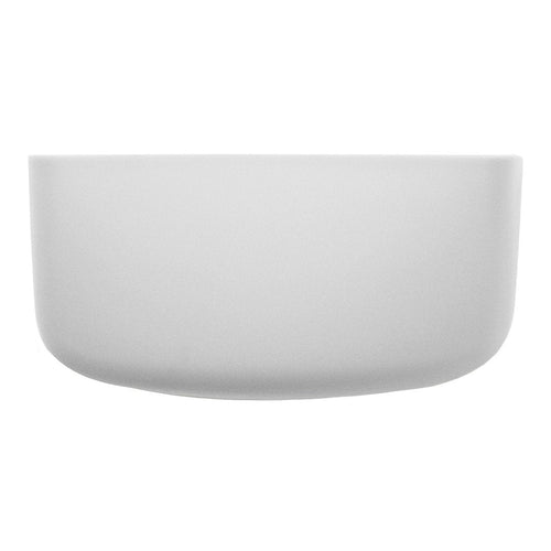Sleek, modern white bowl with a smooth, matte finish and a curved design, perfect for versatile dining décor.