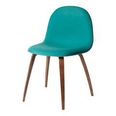 Gubi 3D Dining Chair - Wood Base - Front Upholstered - Wood Shell