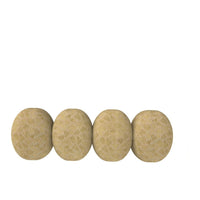 Light beige decorative stones with a textured pattern, arranged in a row. Perfect for home decor or crafts.