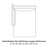 "Softy Modular Sofa in neutral colors with sleek, modern design and minimalist lines."