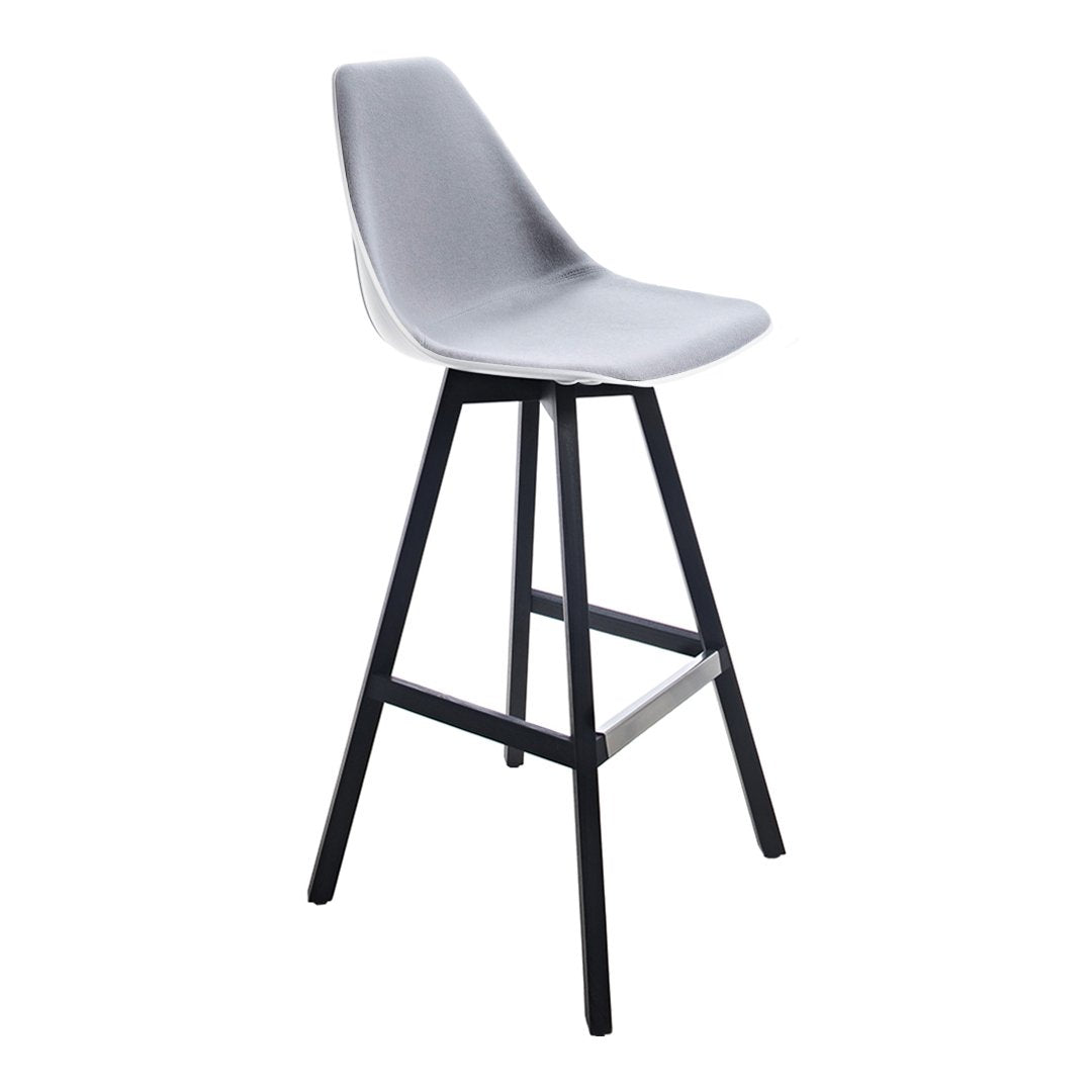 X Bar Stool w/ Wood Base - Front Upholstered